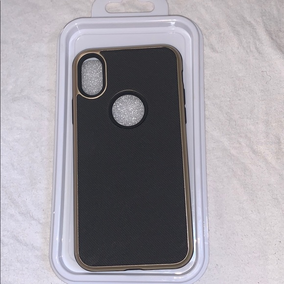 iPhone X Black and Gold Case - Picture 1 of 3